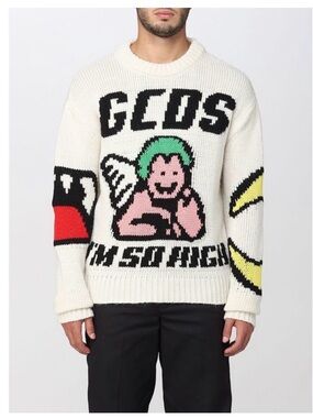 GCDS I’m So High Intarsia Knit Sweater Authentic Italy XL